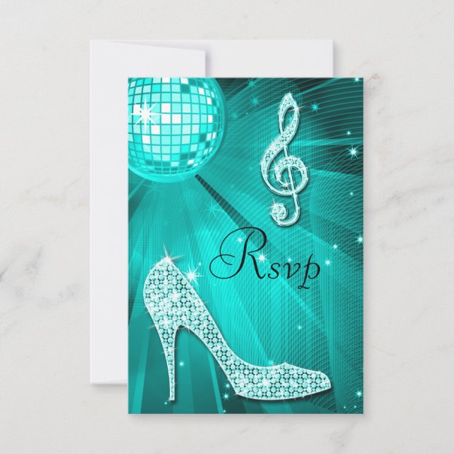 Disco turquoise Disco Ball Sparkles talons RSVP (Devant)