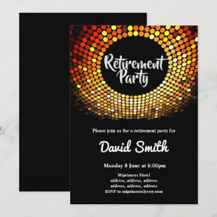 disco, vintage, dance retirement party invite