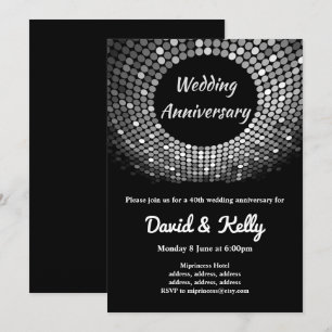 disco, vintage, dance wedding, anniversary invite