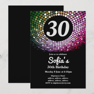 disco, vintage, invitation d'anniversaire de danse
