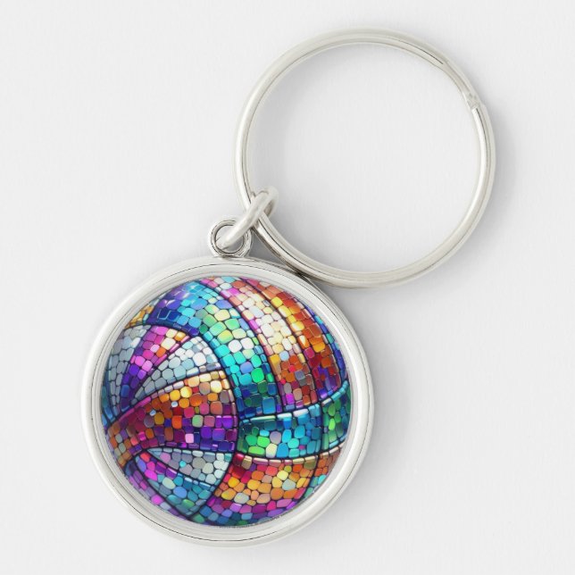 Disco Volleyball Keychain (Front)