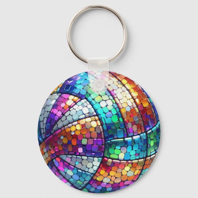 Disco Volleyball Keychain (Front)