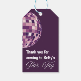 Discoball party gift tag