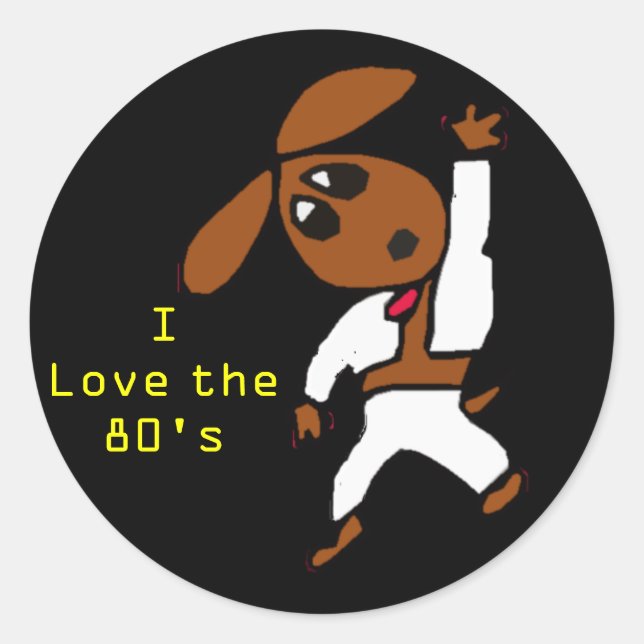 discodox, I Love the 80's Classic Round Sticker (Front)