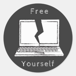 Disconnect and go outside classic round sticker
