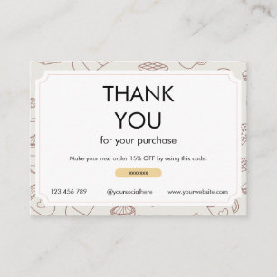 Discount and Thank you Card for Small Coffee Shop