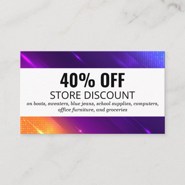 Discount Card | Digital Colourful Background (Front)
