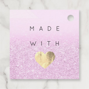 Discount Code Logo Gold Heart Thank You Shopping Favour Tags