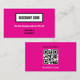 Discount Code with QR Code, Business Card