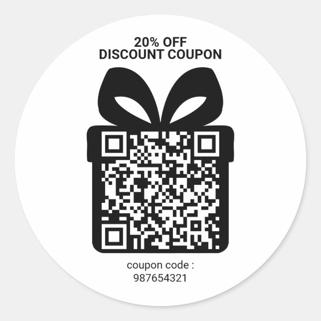 Discount Coupon QR Code Ads Marketing Classic Round Sticker (Front)