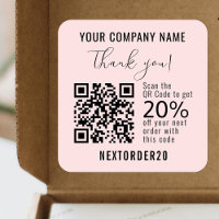 Discount Coupon QR Code Business Pink Thank you