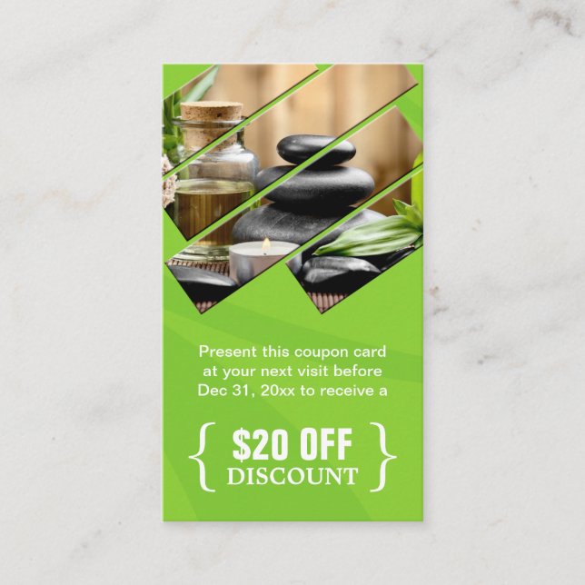Discount Coupon Zen Spa Salon Massage Therapist (Front)