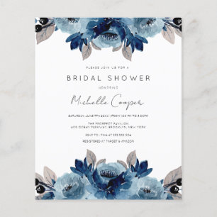 Discount Elegant Dusty Blue and Navy Floral