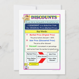 Discounts Math Notes Card