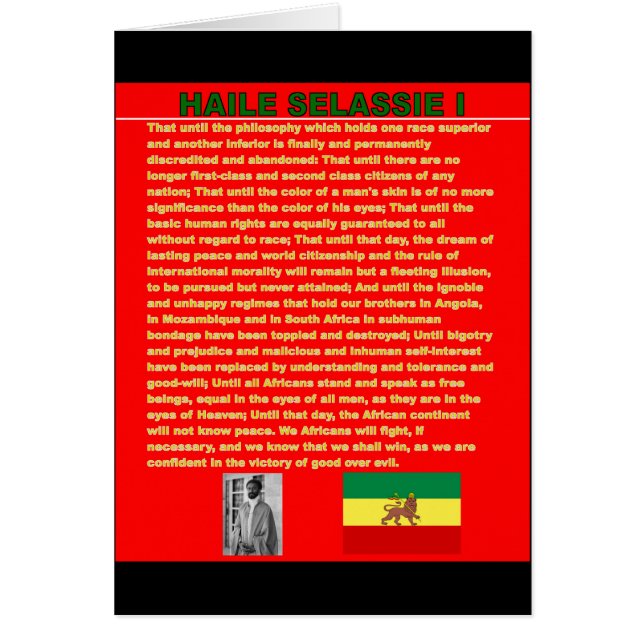 Discours célèbre de guerre de Haile Selassie à (Devant)