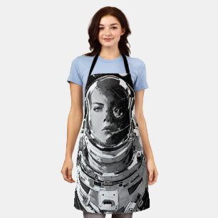 Discover Cosmic Confidence: Girl Astronaut  Apron