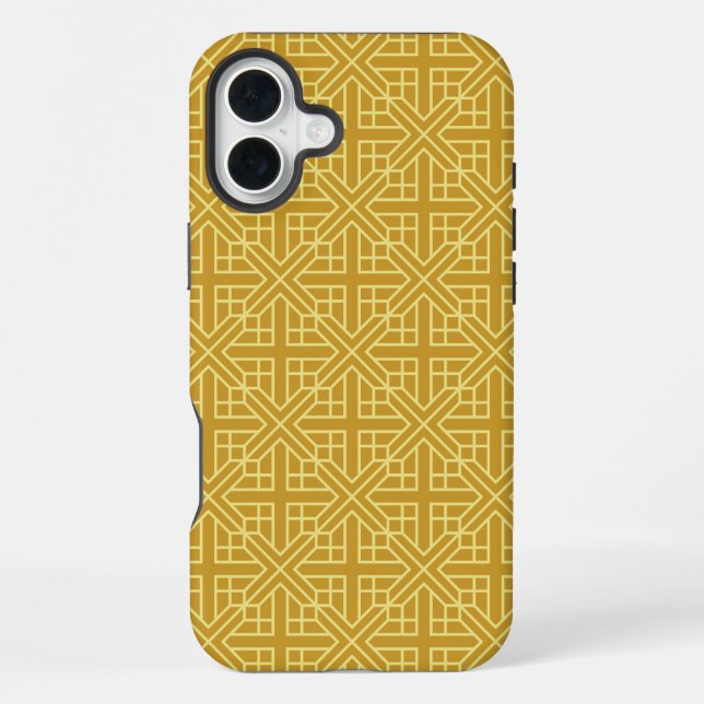 Discover Elegant Geometric Patterns with Gold Line iPhone Case (Back)