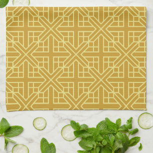 Discover Elegant Geometric Patterns with Gold Line Kitchen Towel
