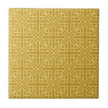 Discover Elegant Geometric Patterns with Gold Line Tile<br><div class="desc">Repeating geometric pattern with interlocking gold lines forming intricate crosses and squares. The design is symmetrical and has a classic,  elegant feel.</div>