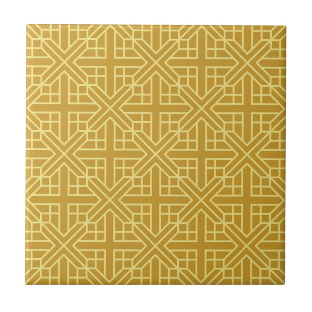 Discover Elegant Geometric Patterns with Gold Line Tile (Front)