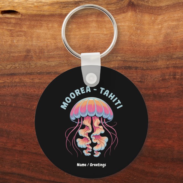 Discover French Polynesia Moorea Tahiti Keychain (Front)