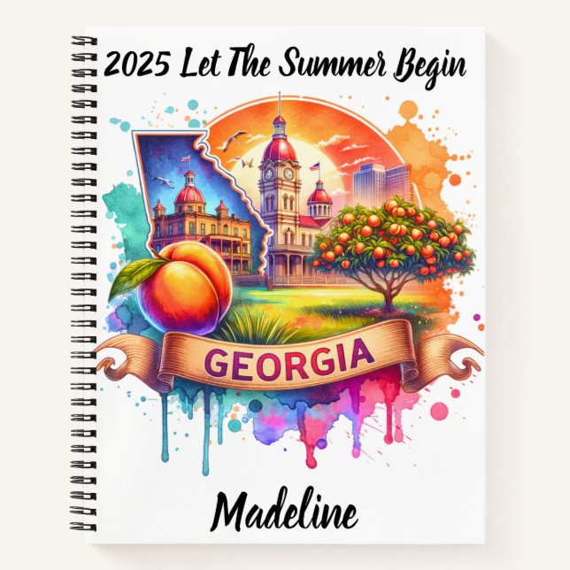 Discover Georgia's scenic orchards Notebook (Front)