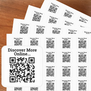 Discover More Online QR Code Design Square Sticker
