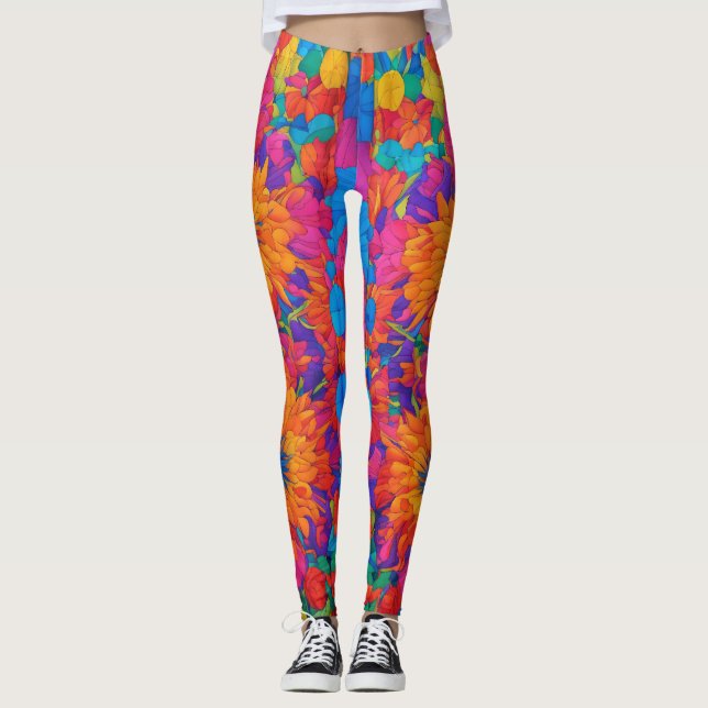 Discover Psychedelic Bliss: Shop Unique Leggings (Front)