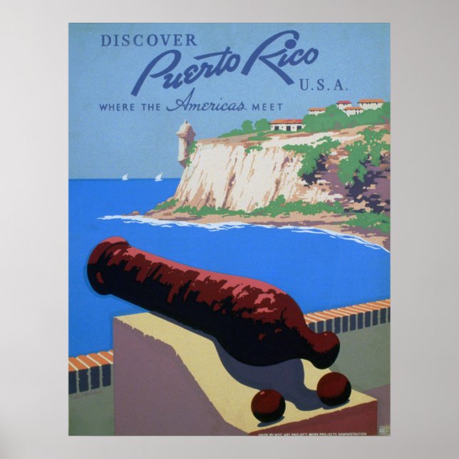 Discover Puerto Rico - Travel Poster (Front)