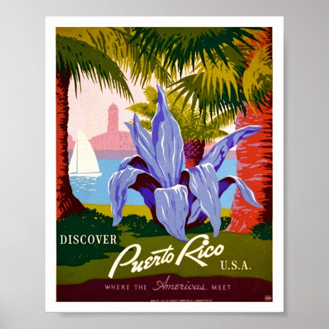 Discover Puerto Rico Vintage Poster (Front)