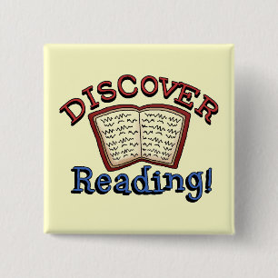 Discover Reading Tshirts and Gifts 2 Inch Square Button
