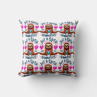 Discover Sloth's Gymnastics Journy &  Fitness Love Throw Pillow