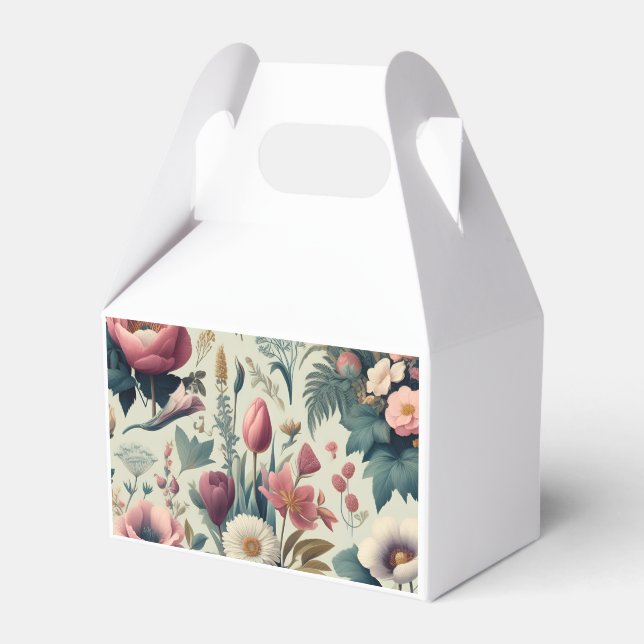 Discover Stunning Spring Floral Botanical Pattern Favor Box (Front Side)