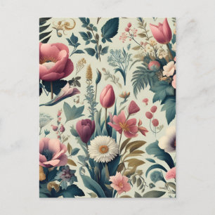 Discover Stunning Spring Floral Botanical Pattern Postcard