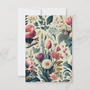Discover Stunning Spring Floral Botanical Pattern Thank You Card