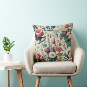 Discover Stunning Spring Floral Botanical Pattern Throw Pillow