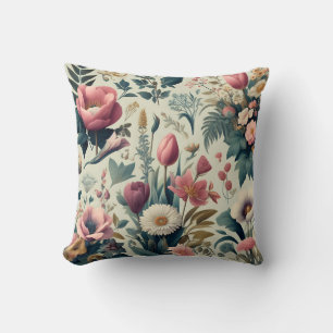 Discover Stunning Spring Floral Botanical Pattern Throw Pillow