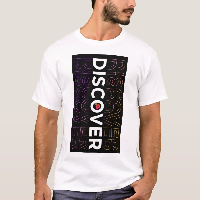 DISCOVER TEXT PRINTED T-SHIRT (Front)