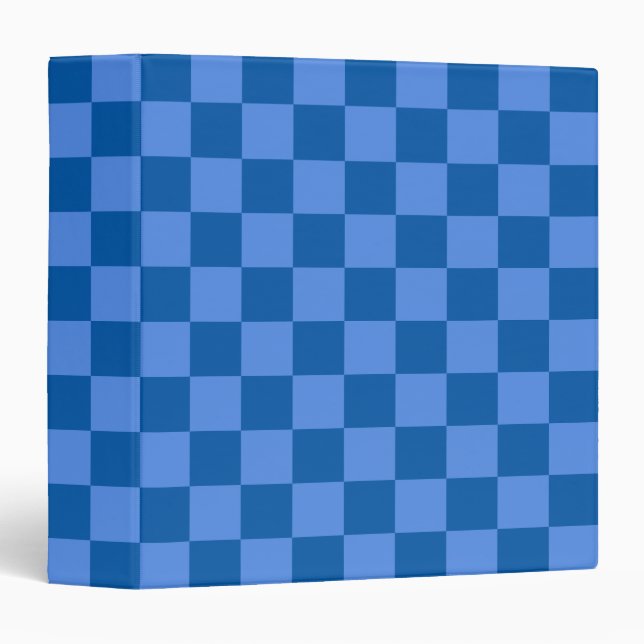 Discover the Allure of Blue Chequerboard Pattern Binder (Front/Spine)