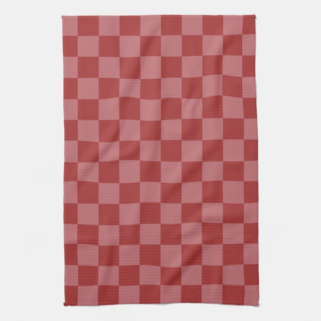 Discover the Charm of Pink and Red Chequerboard  Kitchen Towel (Vertical)