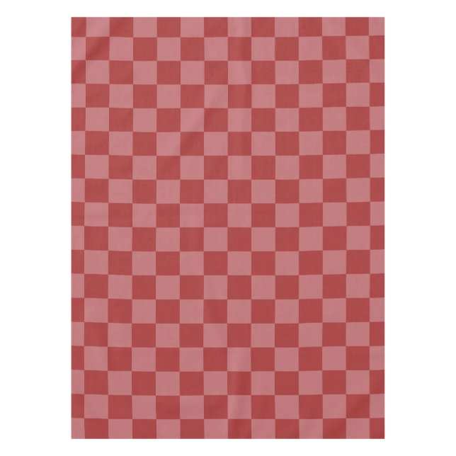 Discover the Charm of Pink and Red Chequerboard  Tablecloth (Front)