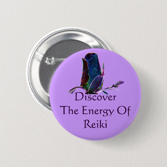 Discover The Energy Of Reiki  2 Inch Round Button (Front & Back)