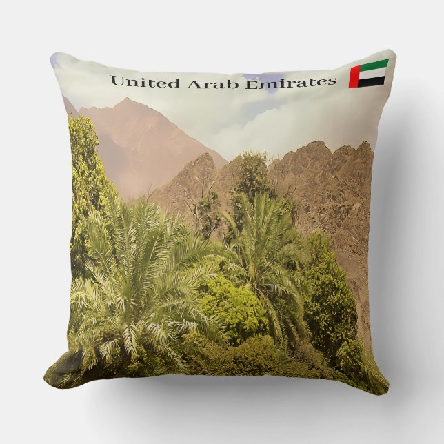 Discover the Oasis Throw Pillow (Front)