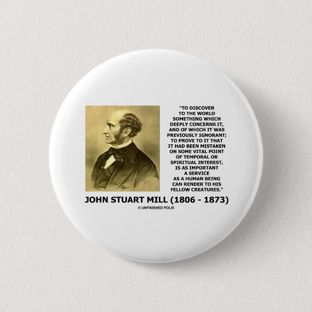 Discover To The World Service Human Beings Quote 2 Inch Round Button (Front)