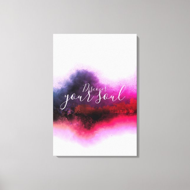 "DISCOVER YOUR SELF" HIBISCUS ABSTRACT CANVAS PRINT (Front)