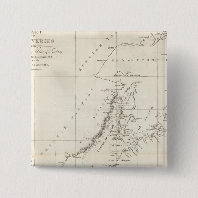 Discoveries made in 1787 In the Seas of China 2 Inch Square Button (Front)