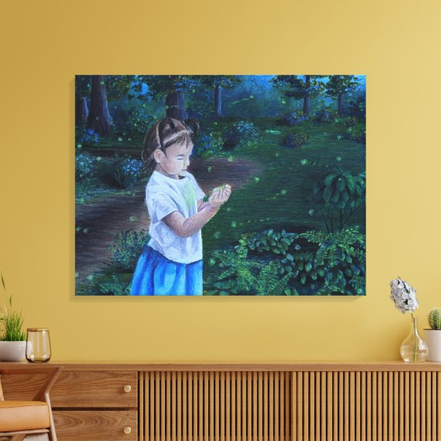 Discovering Fireflies Canvas Print (Insitu(LivingRoom))
