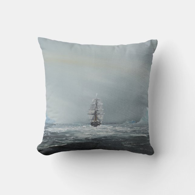 Discovery Captain Scott And Crew Throw Pillow (Front)