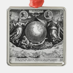 Discovery of America Metal Ornament