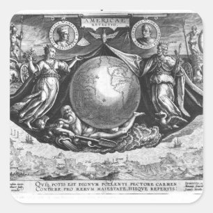 Discovery of America Square Sticker